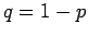 $q=1-p$
