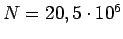 $N=20,5\cdot 10^6$