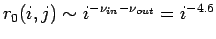 $r_0(i,j) \sim
i^{-\nu_{in}-\nu_{out}}=i^{-4.6}$